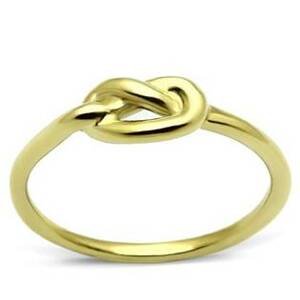 Šperky4U Zlacený ocelový prsten - uzel - velikost 55 - AL-0052-55