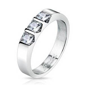 Šperky4U Ocelový prsten se zirkony, vel. 50 - velikost 50 - OPR1694-50