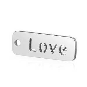 Šperky4U Ocelový přívěšek -  destička s textem LOVE - OK1370-ST
