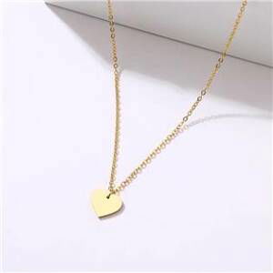 Šperky4U Zlacený ocelový řetízek s přívěškem srdce - OPD0248-GD