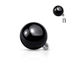 Šperky4U Ozdobná černá kulička k dermálu - MD015K-03