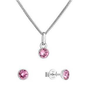 EVOLUTION GROUP CZ Sada šperků s krystaly Swarovski náušnice a náhrdelník, Rose - 39177.3