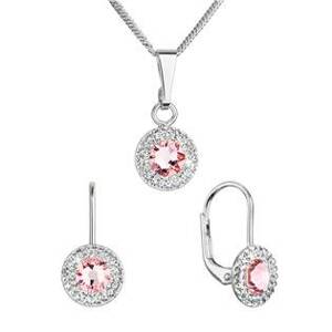 EVOLUTION GROUP CZ Sada šperků s krystaly Swarovski náušnice a přívěsek, Light Rose - 39109.3