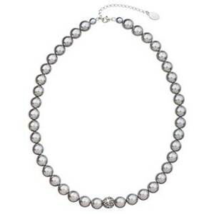 EVOLUTION GROUP CZ Perlový náhrdelník šedý s Preciosa krystaly - 32011.3