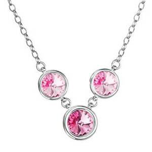 EVOLUTION GROUP CZ Stříbrný náhrdelník se Swarovski krystaly, Light Rose - 32033.3