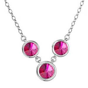 EVOLUTION GROUP CZ Stříbrný náhrdelník se Swarovski krystaly, Fuchsia - 32033.3