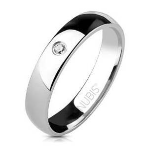 NUBIS® NSS1011-ZR Dámský ocelový prsten, 4 mm, zirkon - velikost 58 - NSS1011-ZR-58