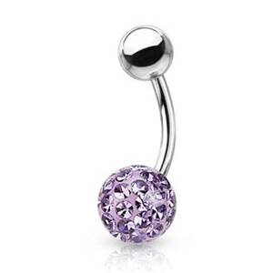 NUBIS® Piercing do pupíku s kamínky Crystals From Swarovski® kulička 8mm - BS1003VI-10