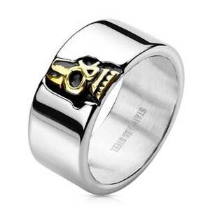 Šperky4U Pánský ocelový prsten s lebkou - velikost 60 - OPR1873-60