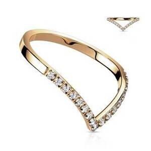Šperky4U Ocelový prsten špička s čirými zirkony - velikost 49 - OPR1870RD-49