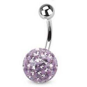 NUBIS® Piercing do pupíku s kamínky Crystals From Swarovski® VIOLET - BS01015VI-06