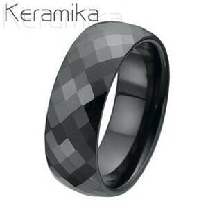NUBIS® Keramický prsten černý, šíře 8 mm - velikost 60,5 - KM1002-8-59