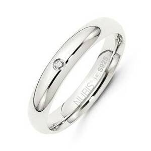 NUBIS® NB101-4-ZR Stříbrný prsten šíře 4 mm, zirkon - velikost 58 - NB101-4-ZR-58