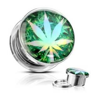 Šperky4U Ocelový plug list marihuany - PL01255-10
