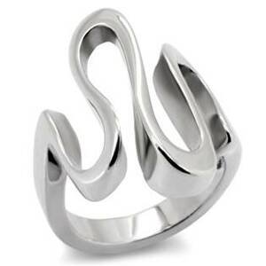 Šperky4U Extravagantní ocelový prsten vlnka - velikost 52 - AL-0087-52