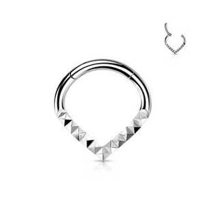 Šperky4U Segment piercing špičatý - helix / cartilage / tragus piercing 1,2 x 8 mm - NS0054ST-1208