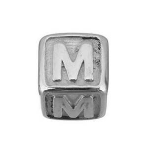 Šperky4U Navlékací ocelový přívěšek korálek - písmeno - K0011-M