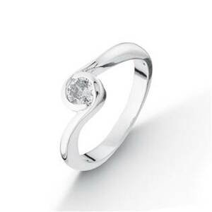 NUBIS® Stříbrný prsten s kulatým zirkonem - velikost 58 - NB-5095-58