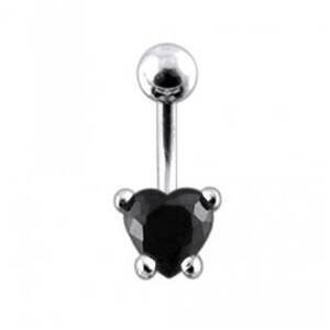 Šperky4U Stříbrný piercing do pupíku - srdíčko 6 mm - BP01205-K