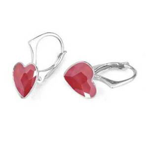 NUBIS® Stříbrné náušnice se srdcem Crystals from Swarovski® Royal Red - NB-0202-RR