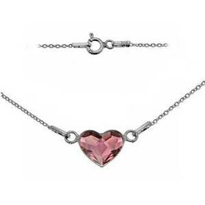 NUBIS® Stříbrný náhrdelník se srdcem Crystals from Swarovski® Antique Pink - NB-0200-AP