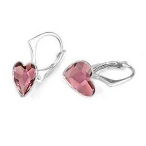 NUBIS® Stříbrné náušnice se srdcem Crystals from Swarovski® Antique Pink - NB-0202-AP