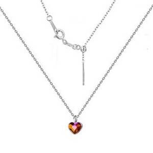 NUBIS® Minimalistický stříbrný náhrdelník se srdcem Crystals from Swarovski, Astral Pink - NB-0204-ASP