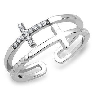 Šperky4U Ocelový prsten s křížky - velikost 55 - AL-0118-55