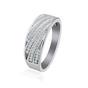 NUBIS® Stříbrný prsten se zirkony - velikost 61 - NB-5053-61