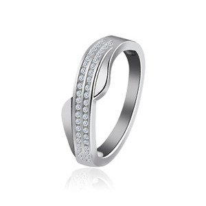 NUBIS® Stříbrný prsten se zirkony - velikost 57 - NB-5098-57