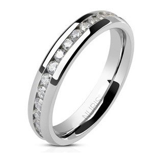 NUBIS® Dámský prsten se zirkony - velikost 55 - NSS1004-55