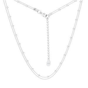 Šperky4U Dvojitý stříbrný náhrdelník s kuličkami - NB-2260