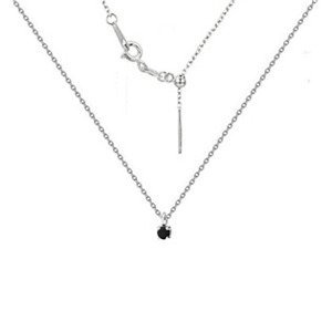 NUBIS® Stříbrný náhrdelník černý zirkon - NB-0455