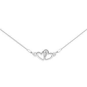 NUBIS® Stříbrný náhrdelník s propojenými srdíčky - NB-0440