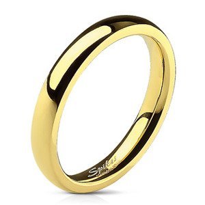 Šperky4U Ocelový prsten pozlacený, š. 3 mm - velikost 50 - OPR1495-3-50