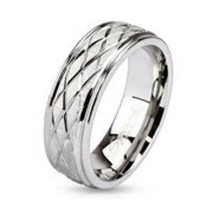 Šperky4U Snubní ocelový prsten šíře 6 mm, vel. 49 - velikost 49 - OPR1456-6-49