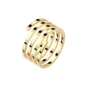 Šperky4U Zlacený ocelový prsten - velikost 62 - OPR1930-62