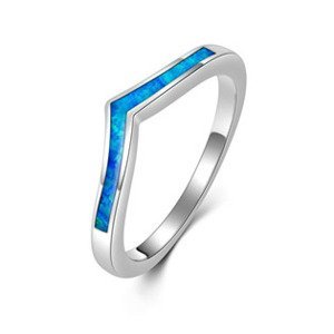 NUBIS® Stříbrný prsten s modrým opálem, vel. 53 - velikost 53 - NB910-OP05-53