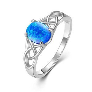 NUBIS® Stříbrný prsten s modrým opálem, vel. 60 - velikost 60 - NB908-OP05-60