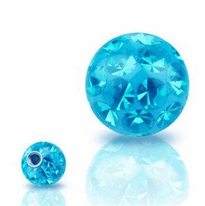 Šperky4U Náhradní kulička s krystaly Swarovski® 5 mm, závit 1,6 mm, barva tmavě tyrkysová - ND01023-05-DQ