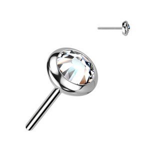 Šperky4U Kamínek k PUSH IN piercing do nosu TITAN, 3 mm zirkon - TIT1242C-030