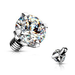 Šperky4U Ozdobný kamínek k mikrodermálu, průměr 2,5 mm, čirá barva - MD020-025C