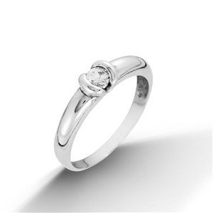 Šperky4U Stříbrný prsten s kulatým zirkonem, vel. 53 - velikost 53 - CS2029-53
