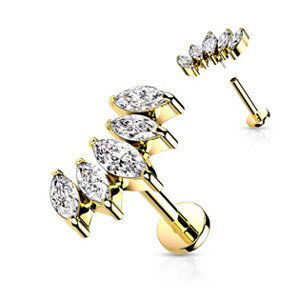 Šperky4U Labreta / cartilage piercing 1,2 x 6 mm - LB0041GD-1206