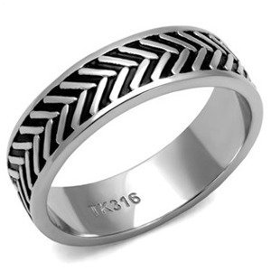 Šperky4U Pánský ocelový prsten - pneumatika - velikost 60 - OPR1472-60