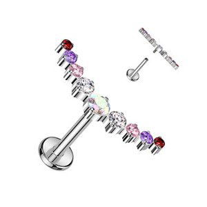 Šperky4U Piercing do brady - labreta TITAN - TIT1276-MIX