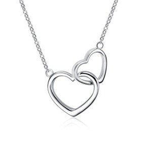 Šperky4U Stříbrný náhrdelník s propojená srdce - ZB87934