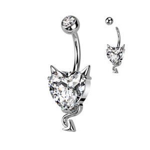 Šperky4U Piercing do pupíku - srdce s čertovskými rohy - WP0058-C