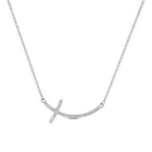 NUBIS® Stříbrný náhrdelník kříž se zirkony - NB-2336