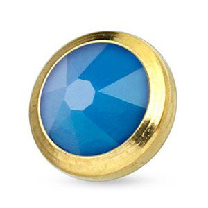 Šperky4U Zlacený microdermal piercing 3 mm, opalit modrý - MD01011-03-B